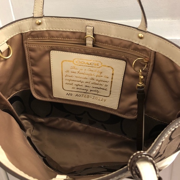 Coach brown signature strip tote bag - Picture 5 of 6